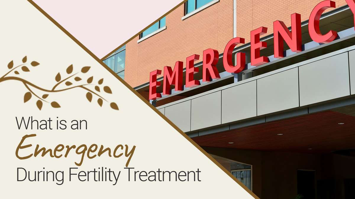 an awning with a sign that reads emergency text reads what is an emergency during fertility treatment